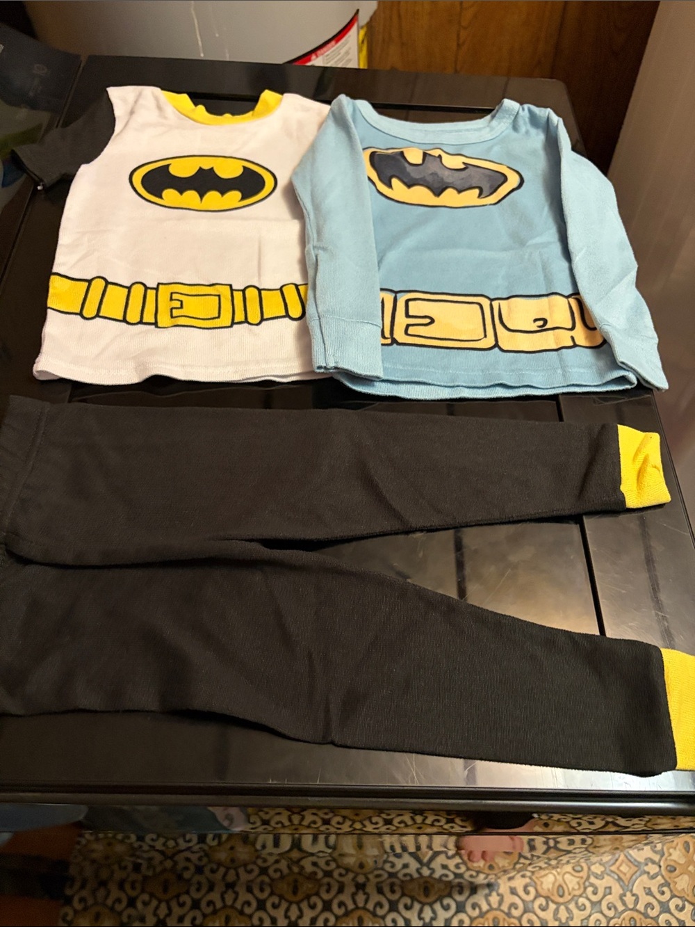 Batman Kids Costume Tops and Pants in Blue, White, Black and Yellow